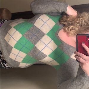 Gray, white, green, and blue sweater from the gap
